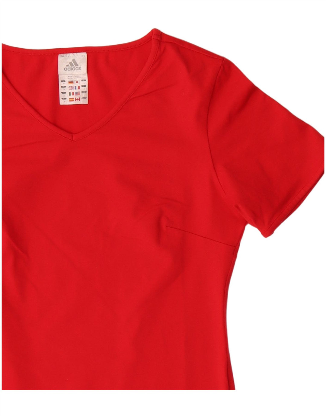 Adidas Camiseta para mujer Top UK 12 Medio Rojo Poliéster