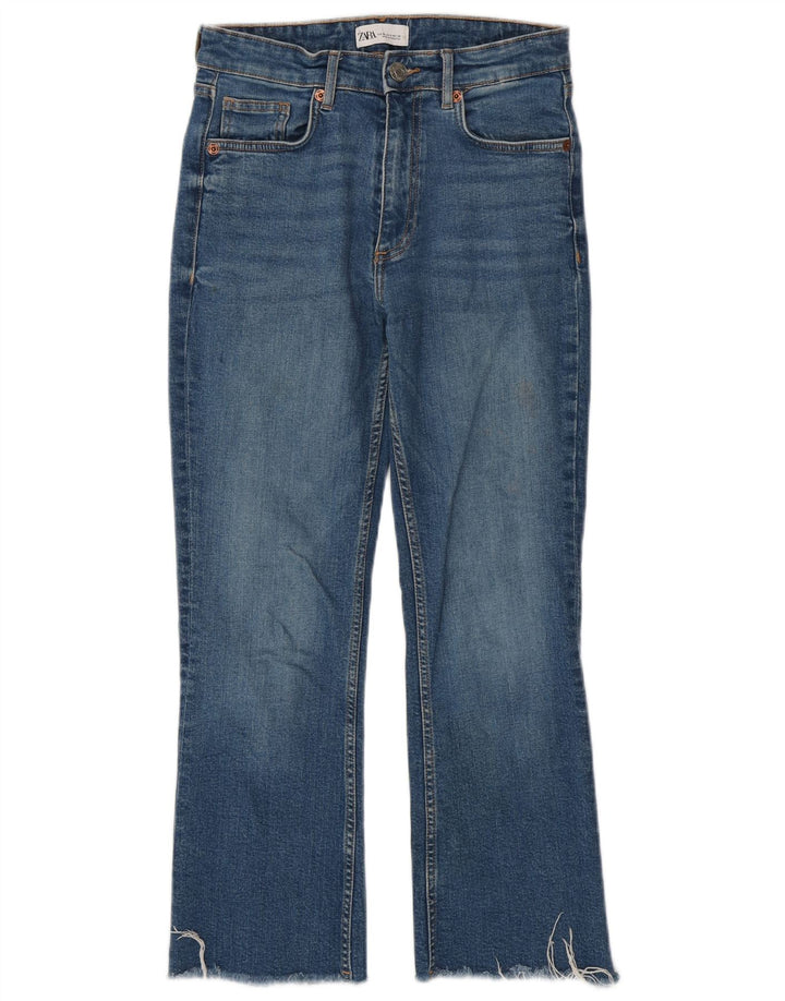 Zara Mujer Crop Bootcut Jeans EU 38 Small W28 L26 Azul
