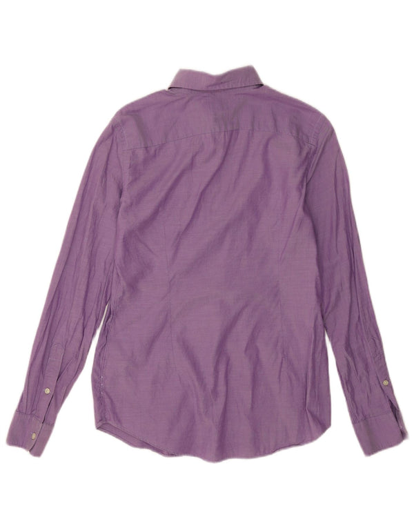 Ralph Lauren Camisa de ajuste personalizado para hombre US 6 Medio Algodón Púrpura