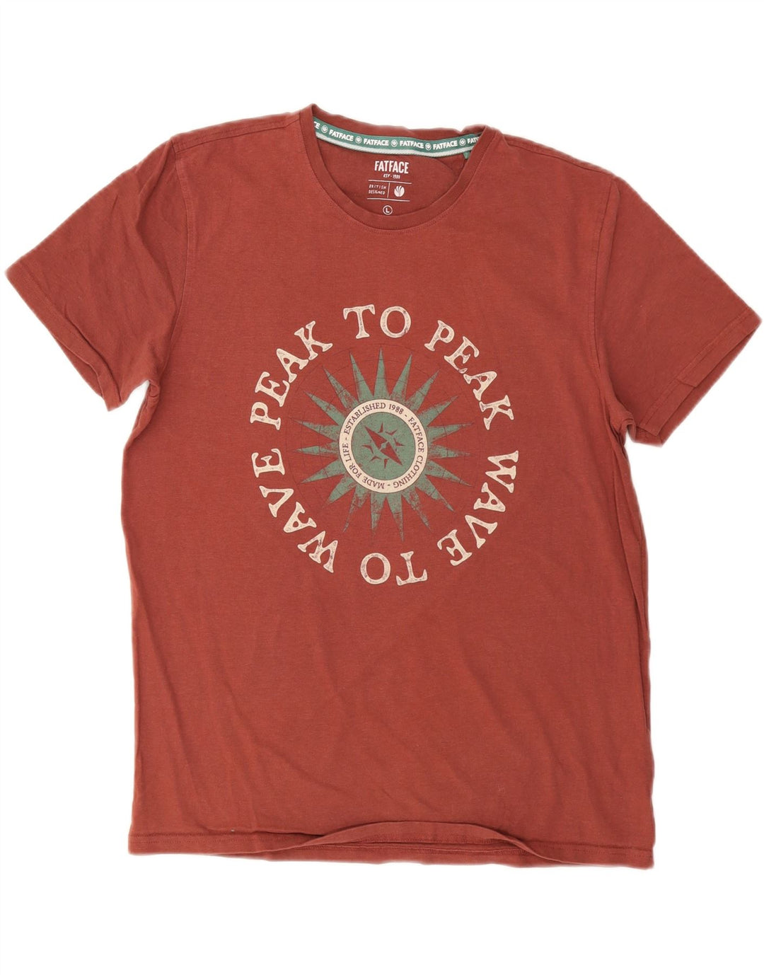 FAT FACE Camiseta gráfica de ajuste regular para hombre Top grande de algodón rojo