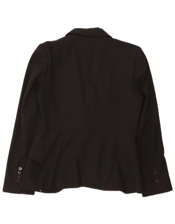 Zara Womens 1 Button Blazer Jacket EU 40 Medium Black Polyester