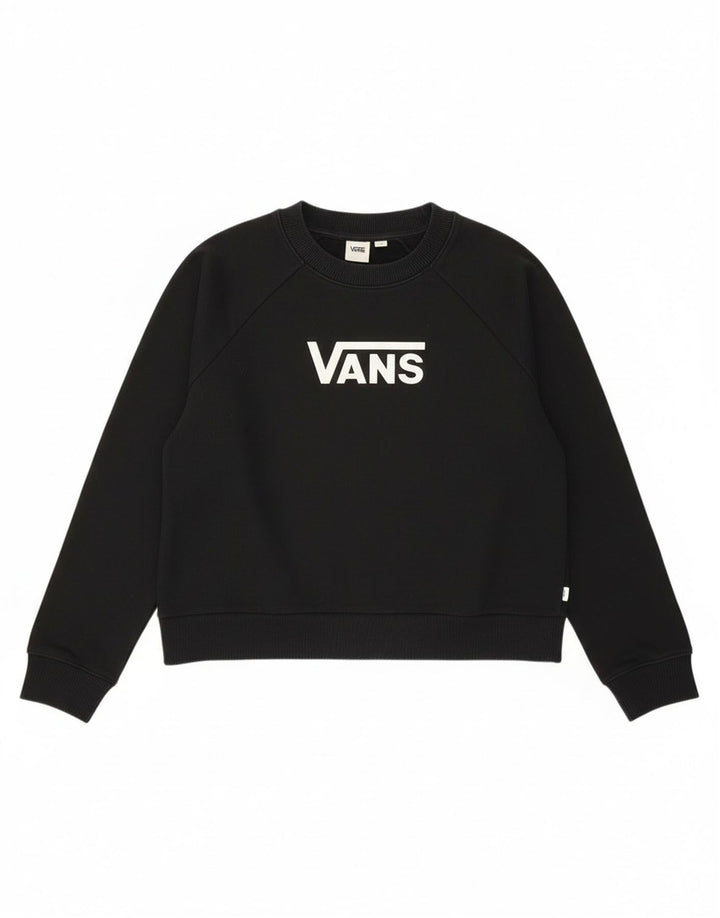 Vans Sudadera extragrande con gráfico corto para mujer, talla 44, talla M, color negro