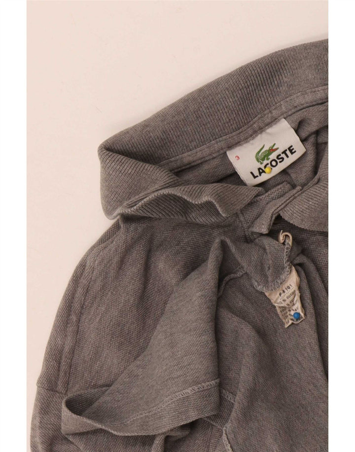 Polo Lacoste para hombre talla 3 algodón gris medio