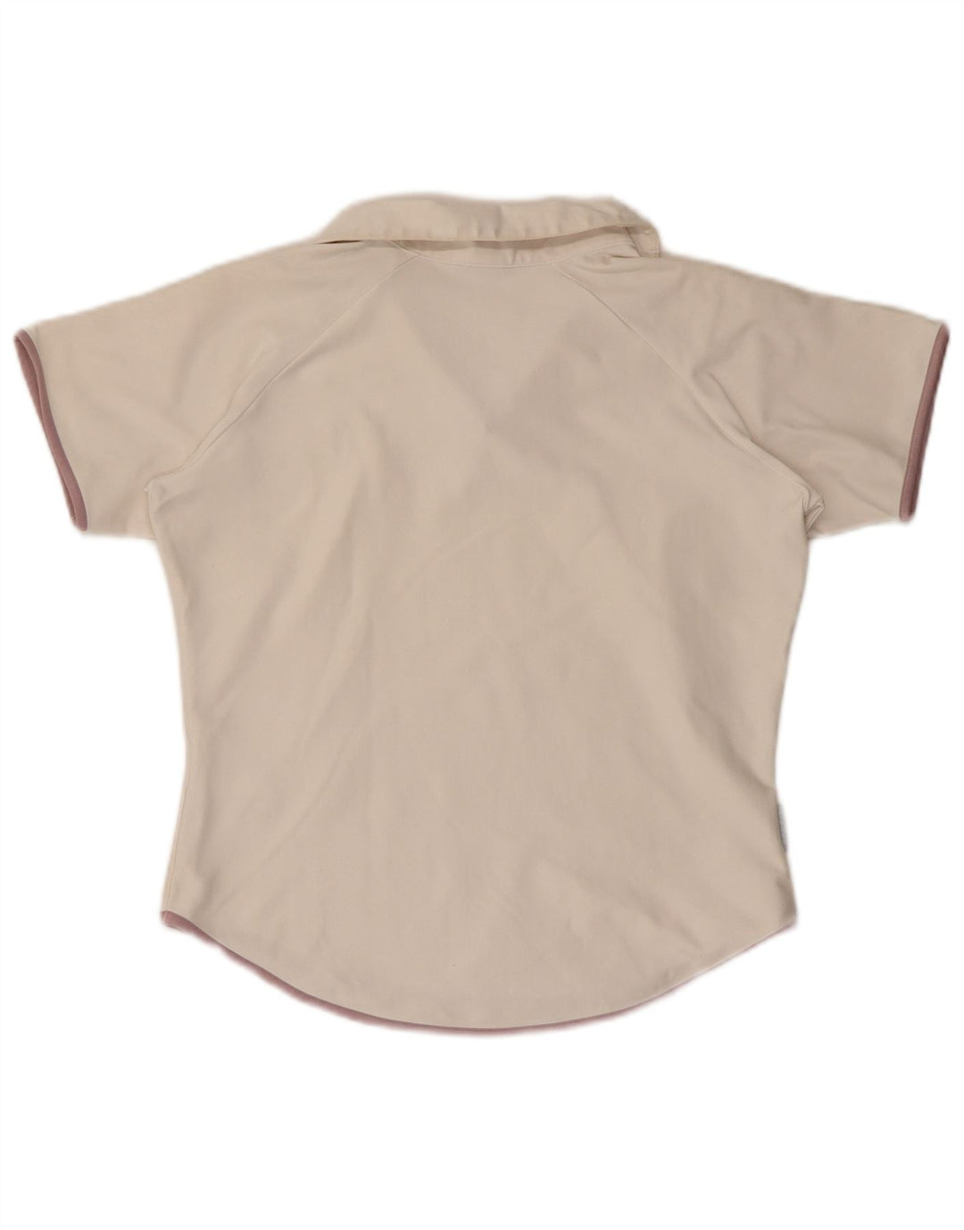 NIKE Polo corto Dri Fit para mujer US 8/10 Poliéster blanco mediano