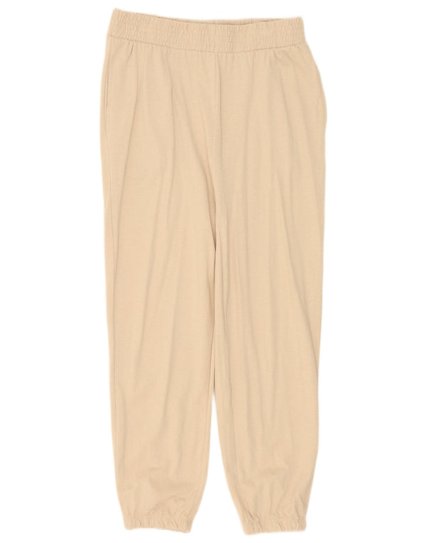 Zara Womens Tracksuit Trousers Joggers UK 12 Medium  Beige Cotton