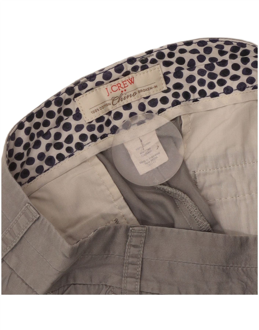 Pantalones cortos chinos para mujer J. Crew W30 Algodón gris medio