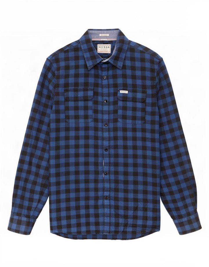 Camisa Guess Hombre Regular Fit Small Blue Gingham