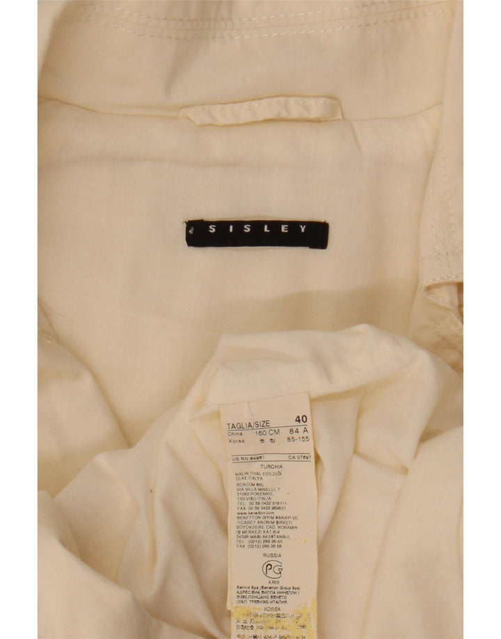 Chaquetón para mujer Sisley IT 40 Small de algodón blanco roto