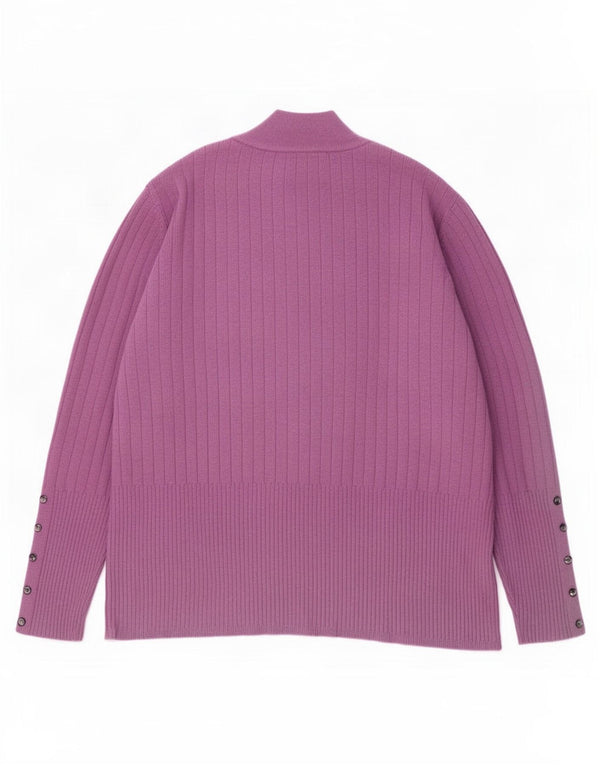 Marks & Spencer Jersey con Cuello Alto para Mujer UK 22 3XL Viscosa Púrpura