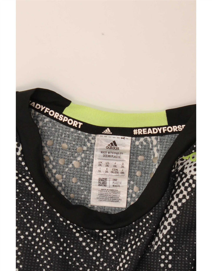 Adidas Camiseta Hombre Top 2XL Negro Floral Poliéster