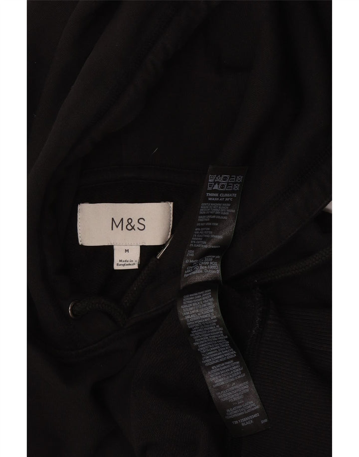 Marks & Spencer Jersey con capucha para hombre, talla mediana, algodón negro