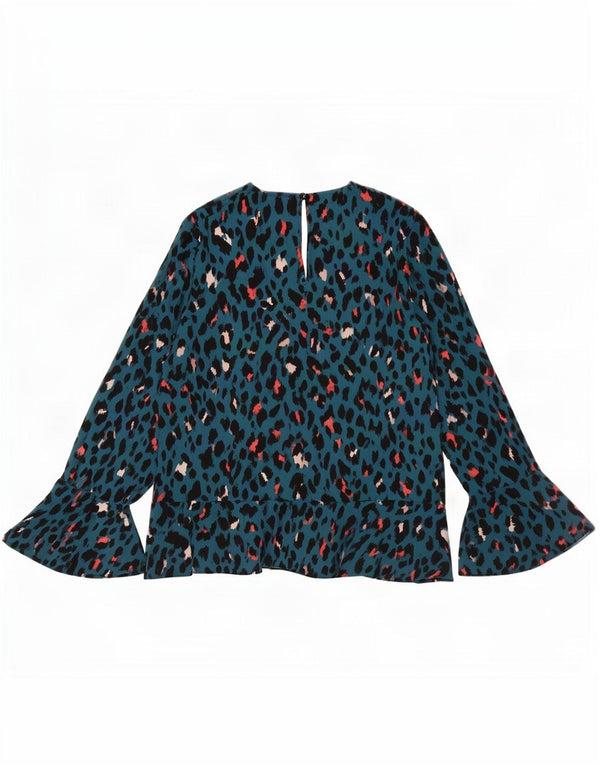 Blusa de manga larga para mujer Coast UK 44 Poliéster moteado azul grande