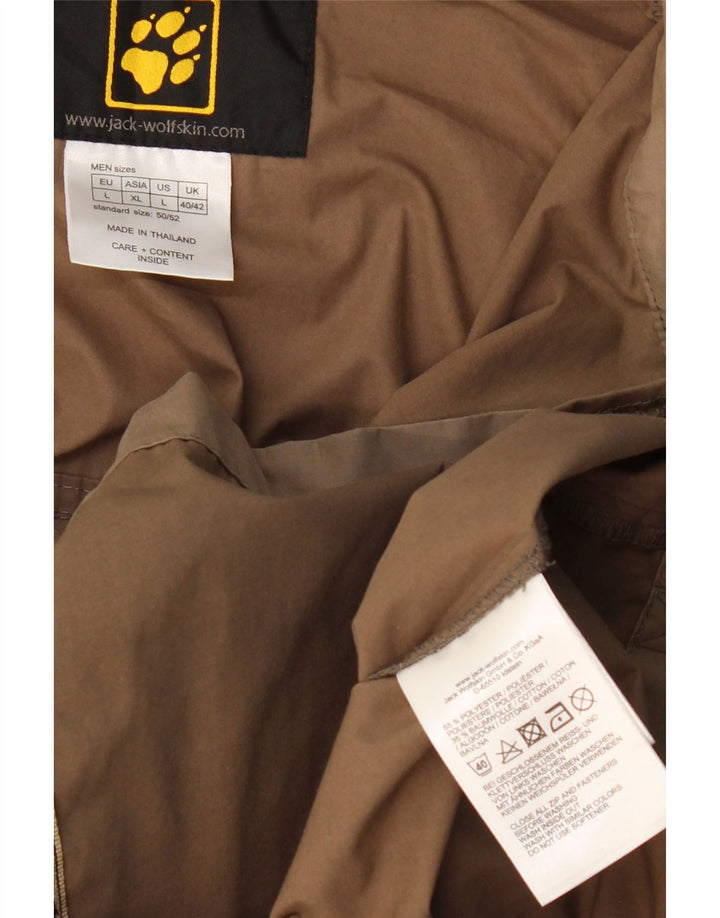 JACK WOLFSKIN Chaqueta utilitaria con capucha para hombre UK 40/42 Large Marrón Poliéster