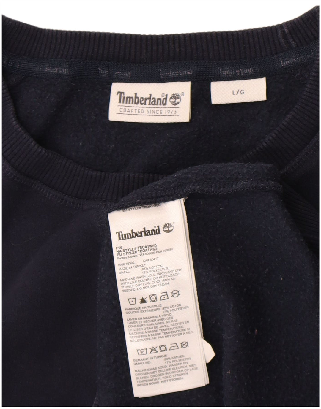 Timberland Hombre Sudadera Jumper Grande Azul Marino Algodón