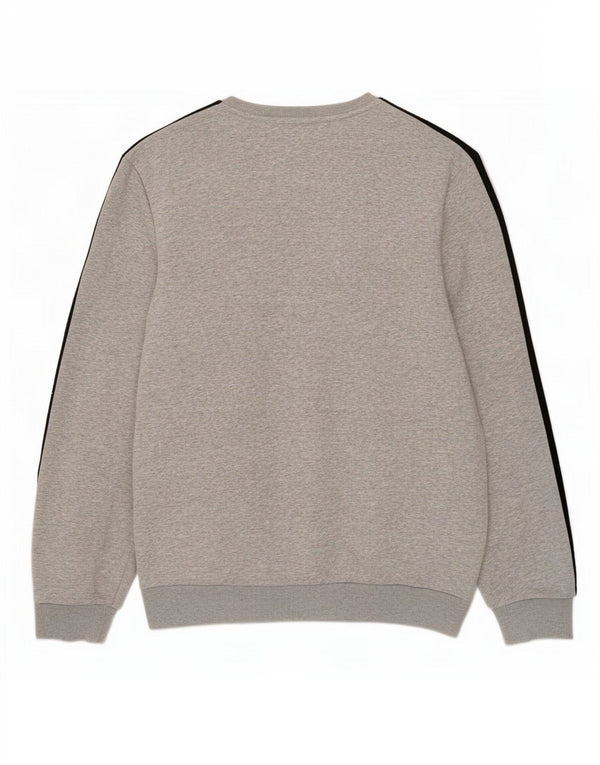 Adidas Hombre Sudadera Jumper Grande Gris Algodón