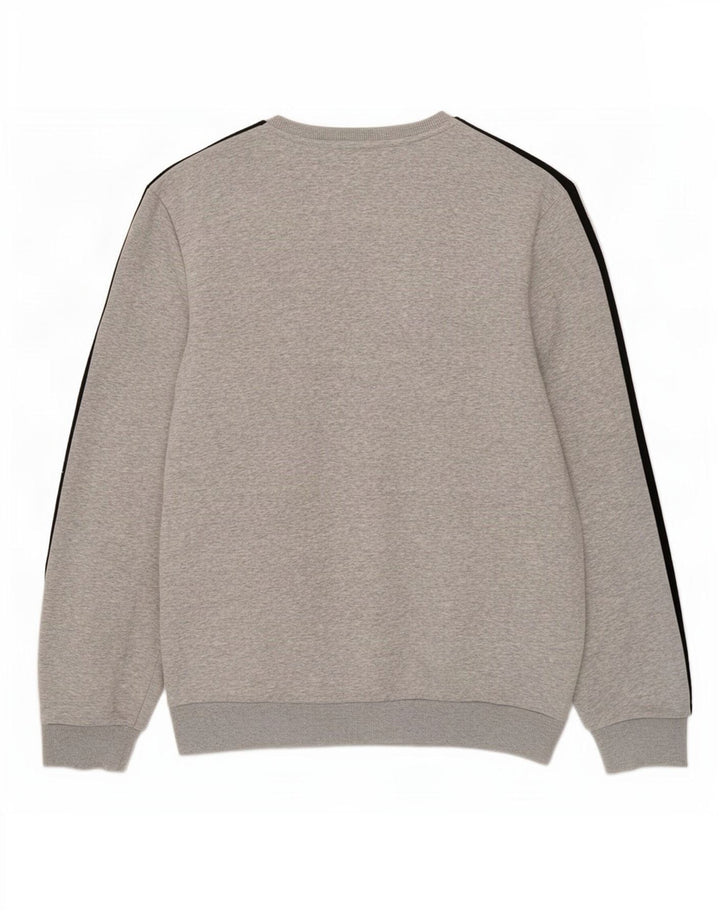 Adidas Hombre Sudadera Jumper Grande Gris Algodón