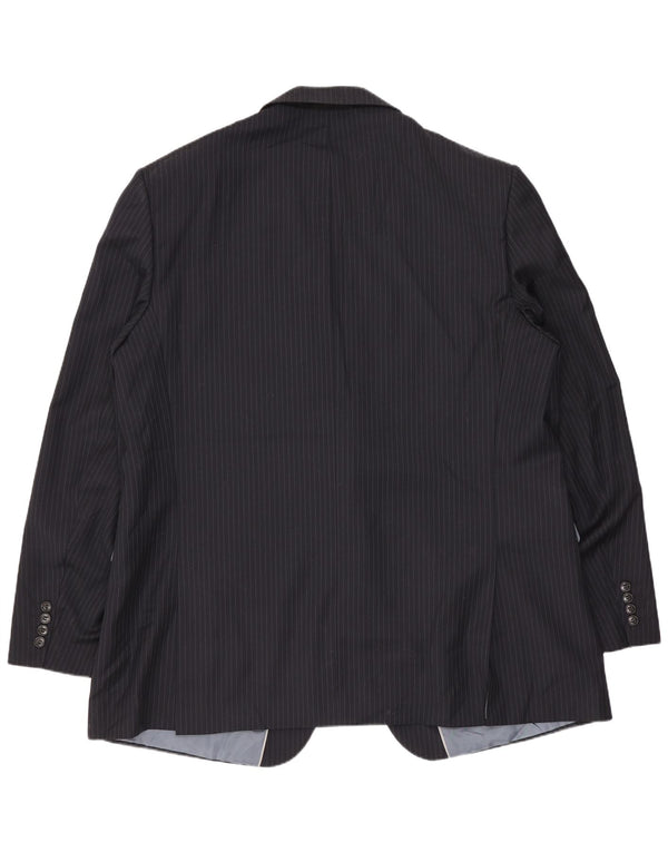 Marks & Spencer Chaqueta tipo blazer larga para hombre UK 48 2XL Azul marino Rayas diplomáticas