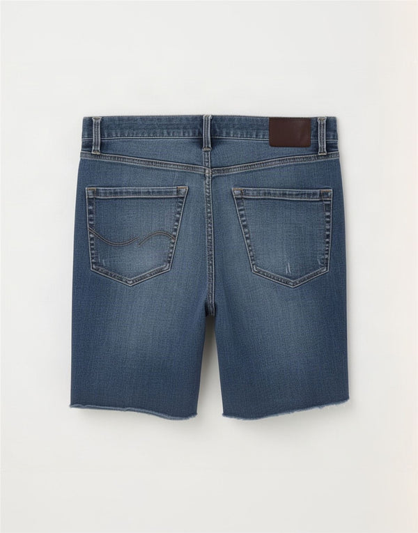 Jack & Jones Pantalones cortos de mezclilla desgastados y ajustados para hombre, talla grande W34, algodón azul