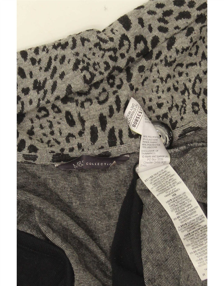 Marks & Spencer Suéter tipo cárdigan asimétrico para mujer UK 20 2XL Gris