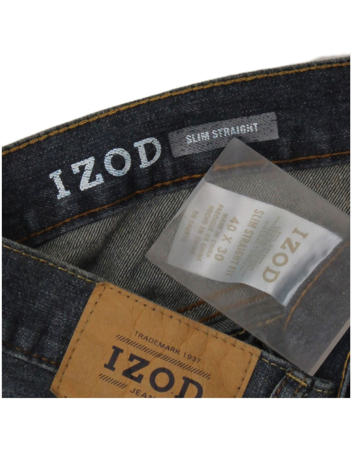 IZOD Vaqueros rectos ajustados para hombre W40 L30 Algodón azul