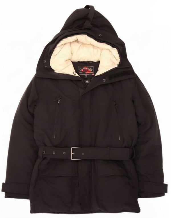 Canadiens Chaqueta acolchada con capucha para hombre UK 36 Small Algodón negro