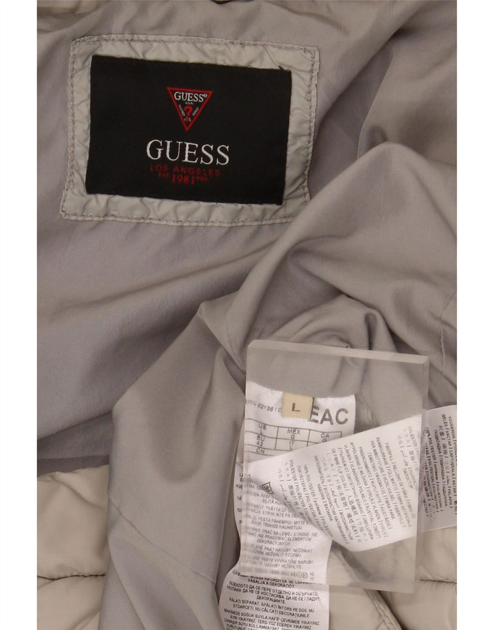 GUESS Chaqueta acolchada para mujer UK 46 Grande Poliéster beige