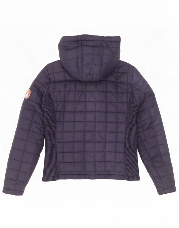 Superdry Chaqueta Acolchada Con Capucha Para Mujer UK 40 Mediano Azul Marino Poliéster