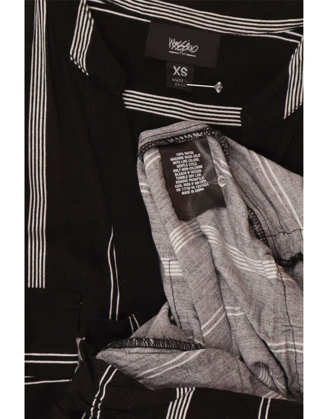 Mossimo Mono corto sin mangas para mujer UK 6 XS Rayón negro a rayas