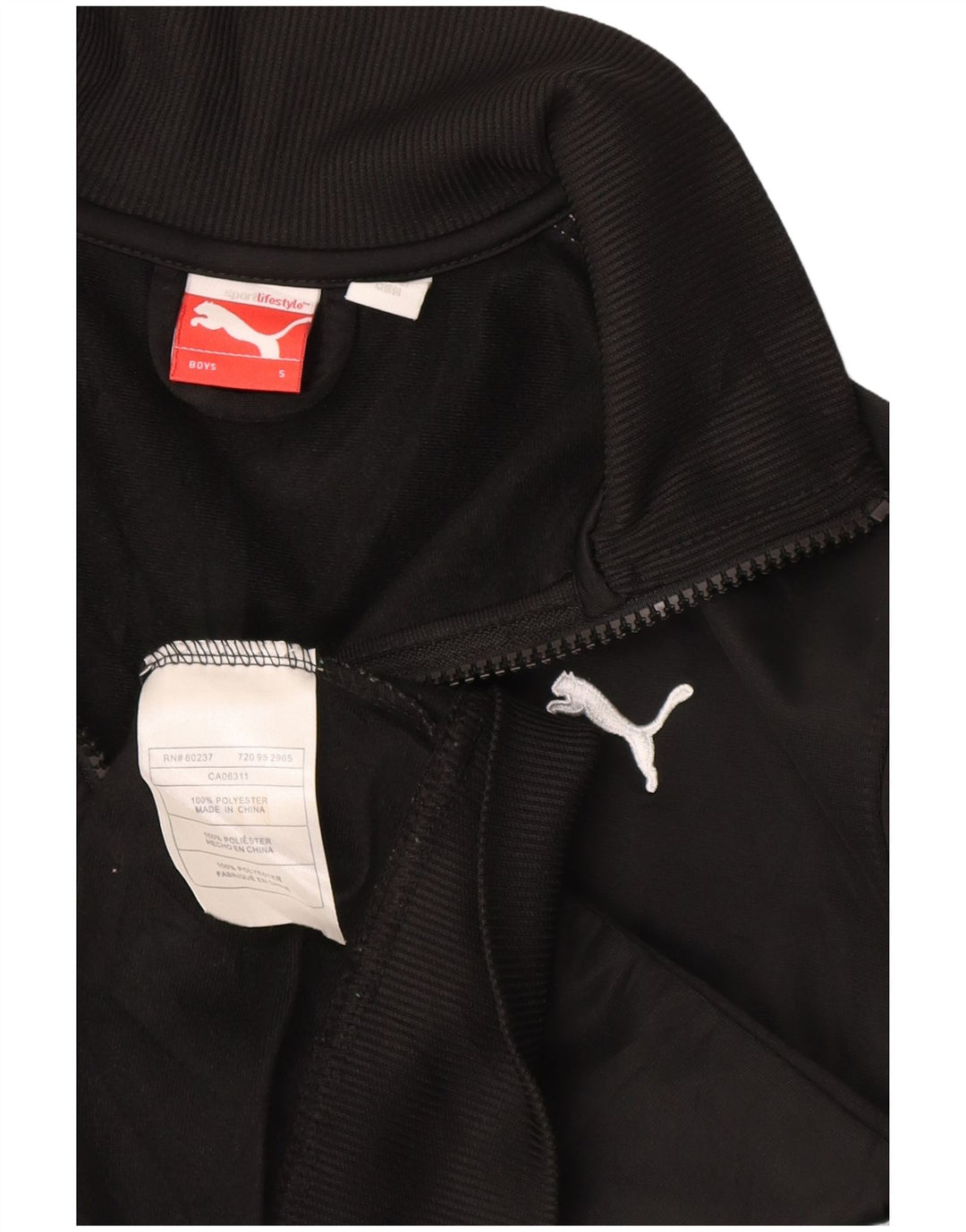 PUMA Chaqueta de chándal para niños 7-8 años Small Negro Colorblock Poliéster