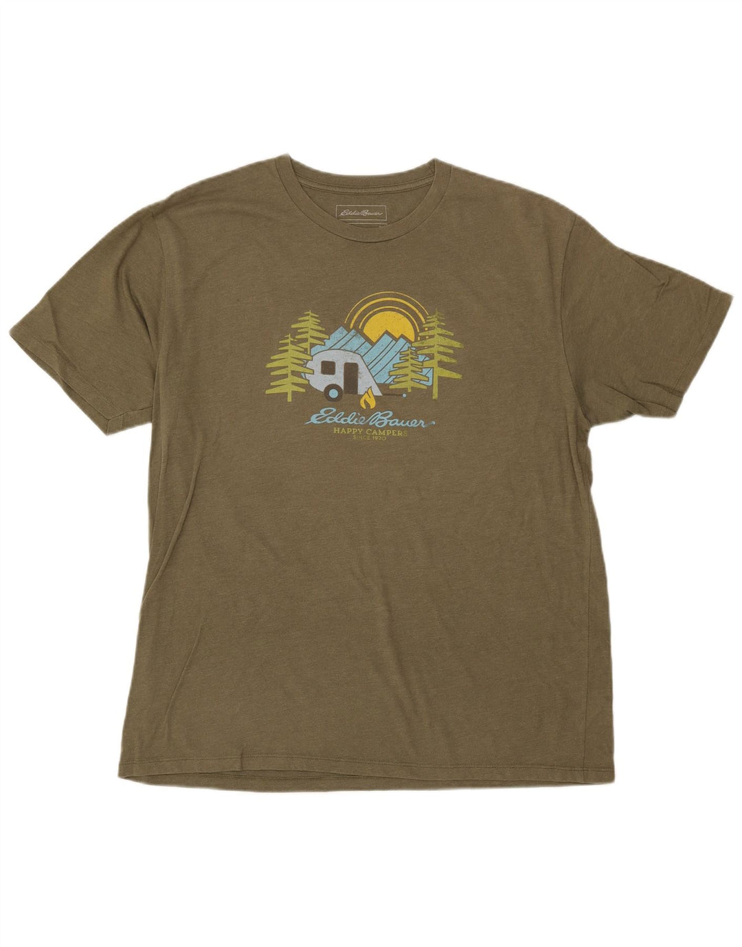 EDDIE BAUER Camiseta gráfica para hombre Top grande de algodón caqui