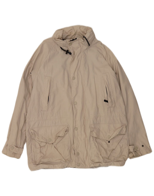 Nautica Chaqueta utilitaria con capucha para hombre UK 40 Large Beige Cotton