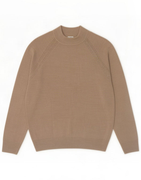 Marks & Spencer suéter con cuello alto para mujer UK 46 Large Beige Acrílico