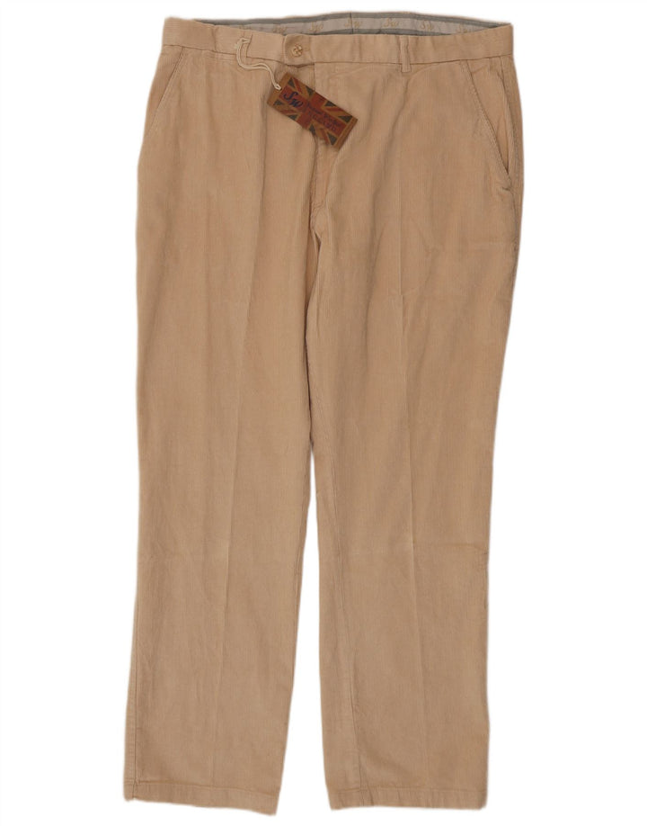 SAMUEL WINDSOR Pantalón recto de pana para hombre W40 L33 Algodón beige