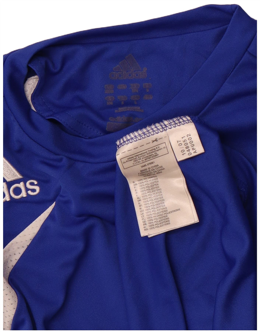 ADIDAS Hombre Camiseta Top Azul Medio Colorblock Poliéster Deportes