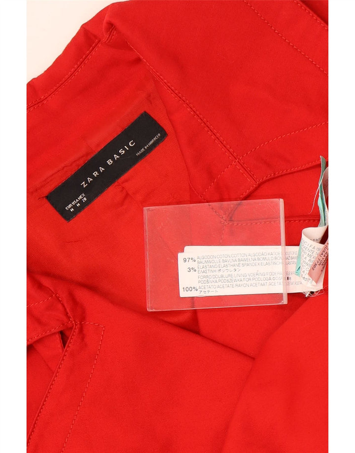 Zara Mujer Chaquetón Corto UK 44 Medio Algodón Rojo