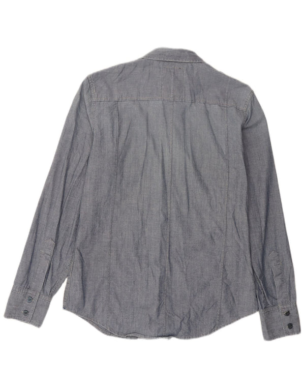 G-Star Hombre 3301 Camisa Militar De Algodón Azul Medio