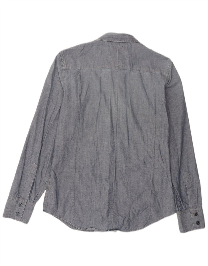 G-Star Hombre 3301 Camisa Militar De Algodón Azul Medio