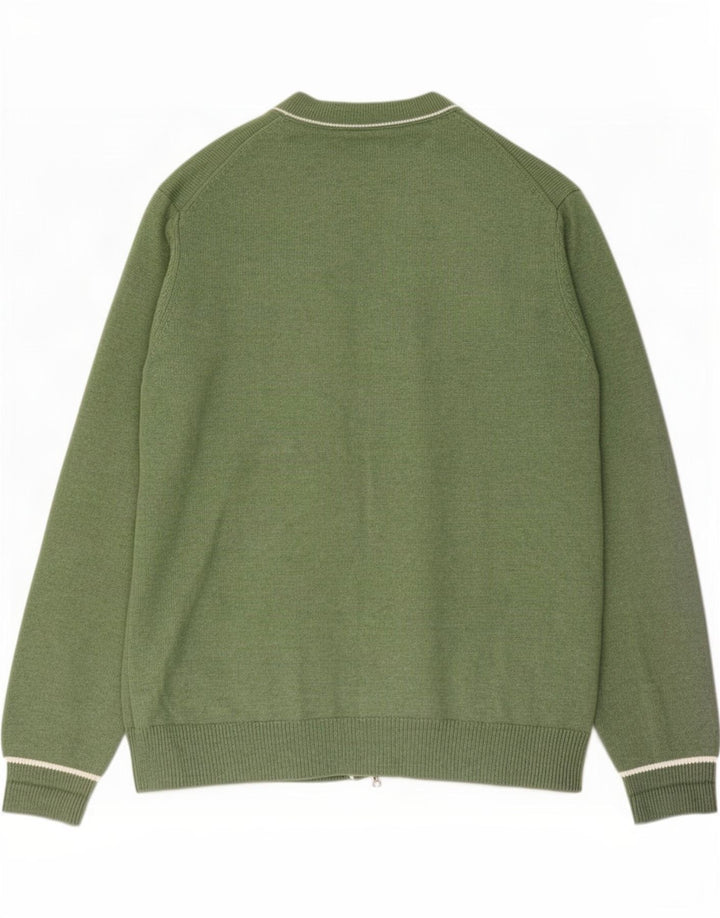 Marks & Spencer Suéter tipo cárdigan para hombre 2XL Poliéster verde