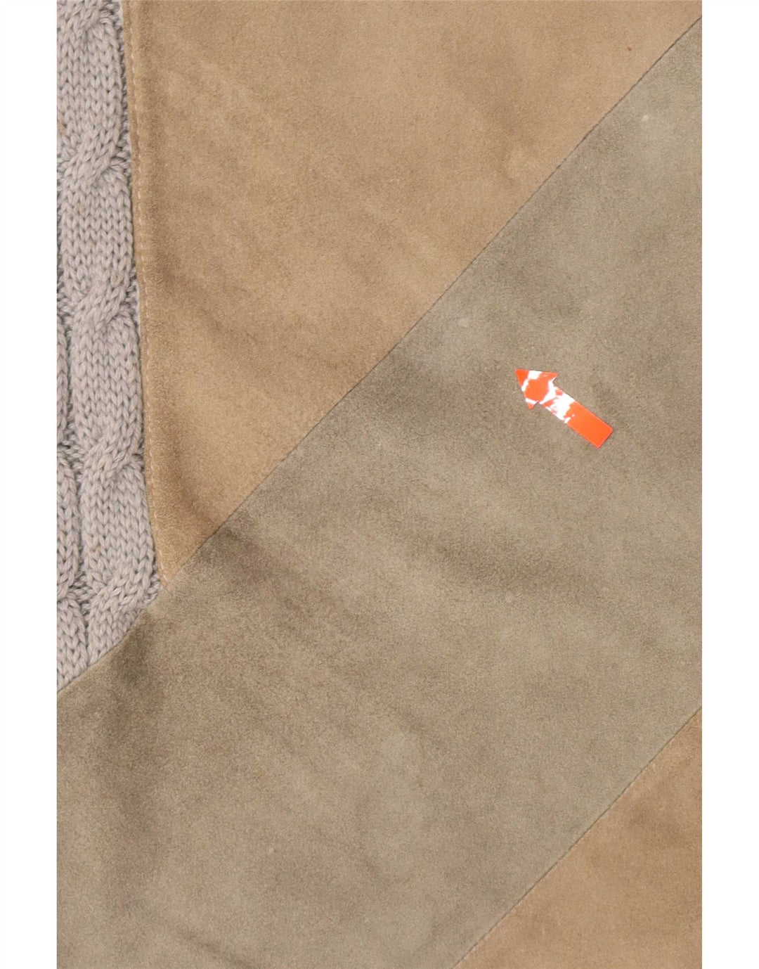 Vintage hombres cuello redondo jersey suéter grande gris colorblock lana