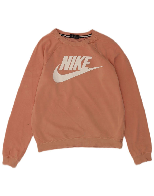 Nike Sudadera de gran tamaño con gráfico para mujer UK 6 XS Algodón rosa