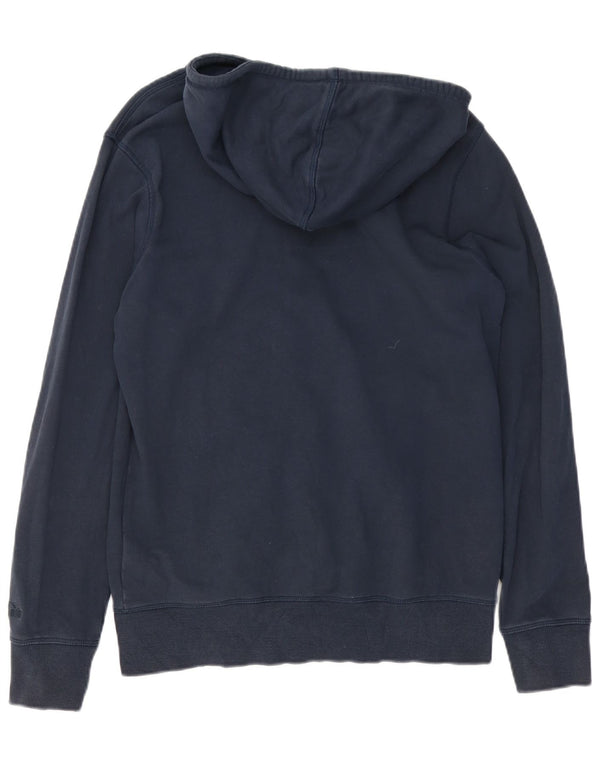 Diadora Sudadera con capucha y cremallera gráfica para hombre, talla grande, algodón azul marino