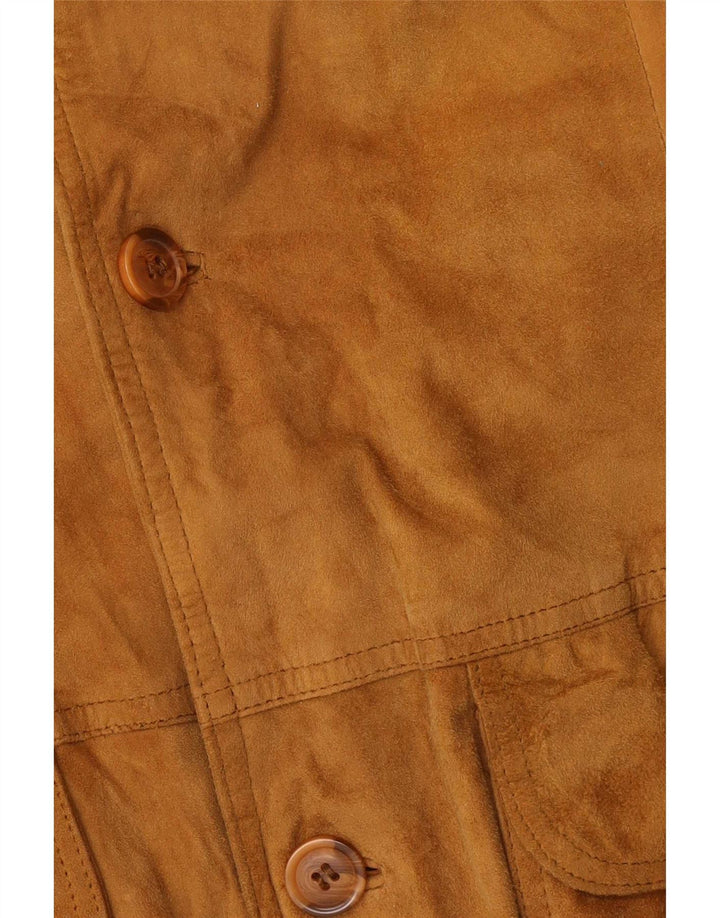 Vintage hombres ante bomber chaqueta IT 54 2XL cuero beige