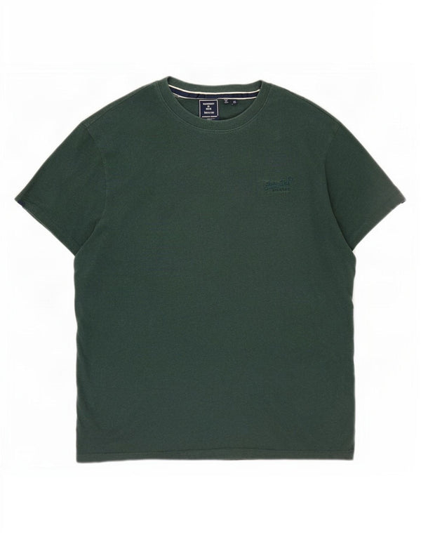 Superdry Hombre Camiseta Top XL Algodón Verde