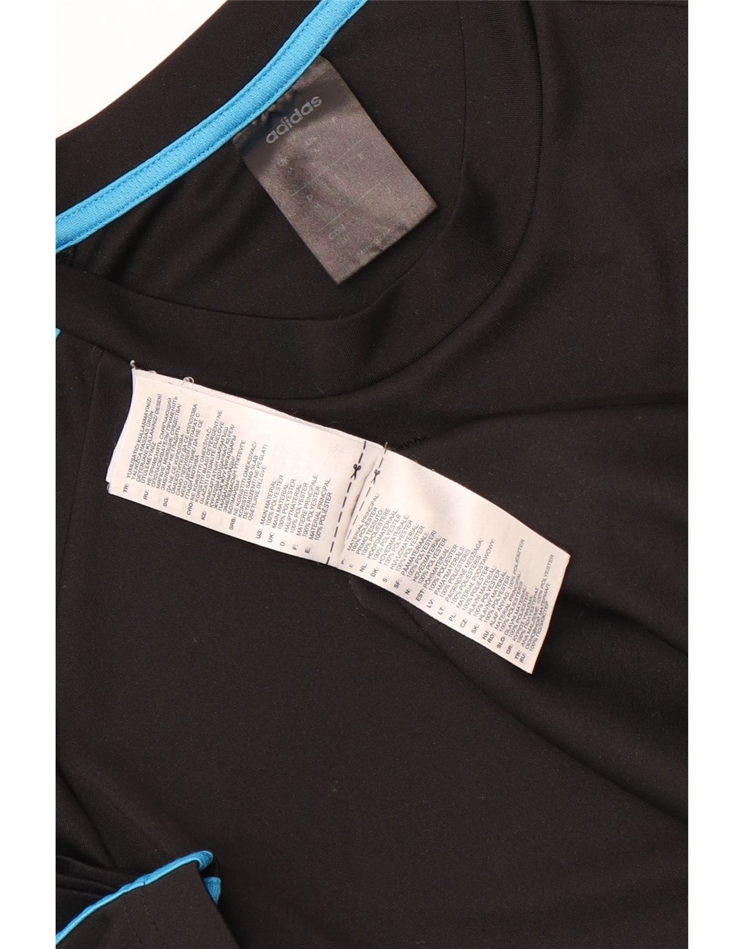ADIDAS Camiseta Climalite para hombre Top Mediano Negro Poliéster