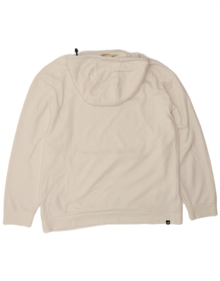 Puma - Sudadera con capucha para hombre, talla grande, algodón blanco