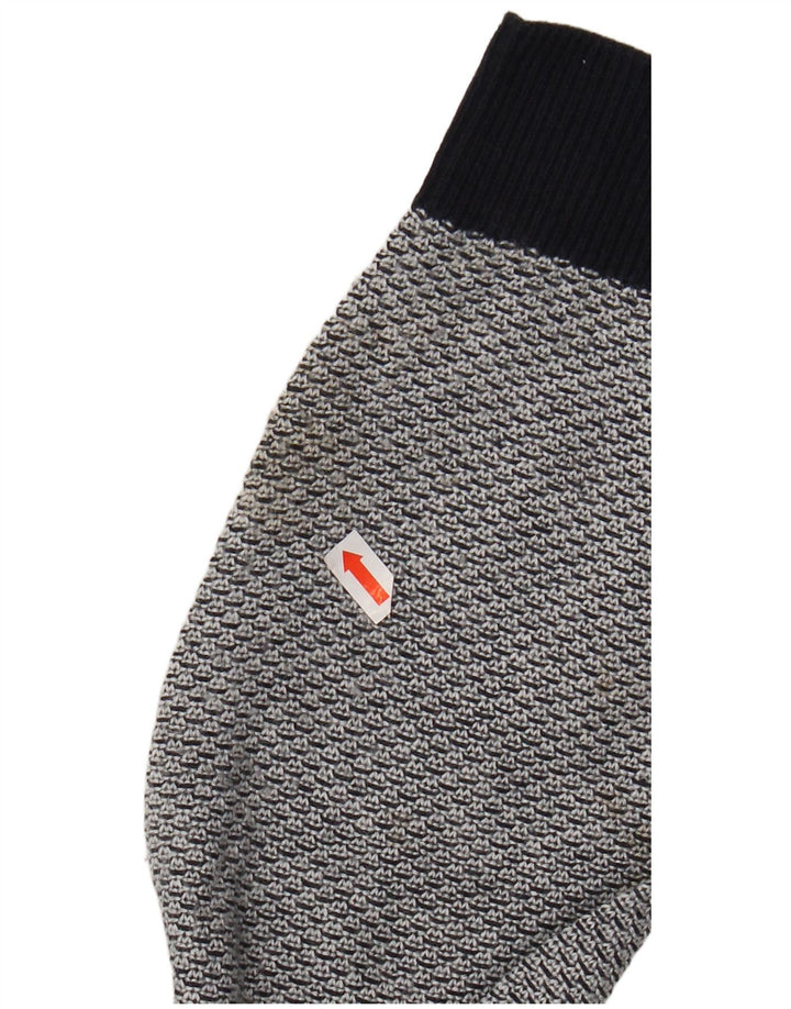 JACK & JONES Suéter tipo jersey con cuello redondo para hombre, acrílico gris grande