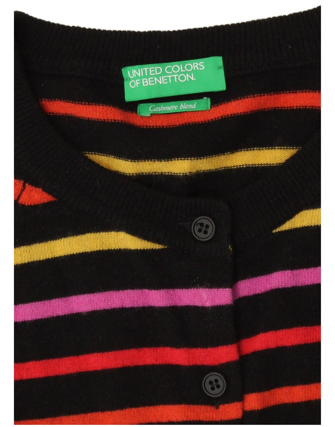 Benetton Cárdigan Mujer ES 44 Mediano Rayas Multicolor