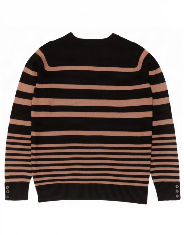 Marks & Spencer Suéter con Cuello en V para Mujer UK 44 Mediano Rayas Negras