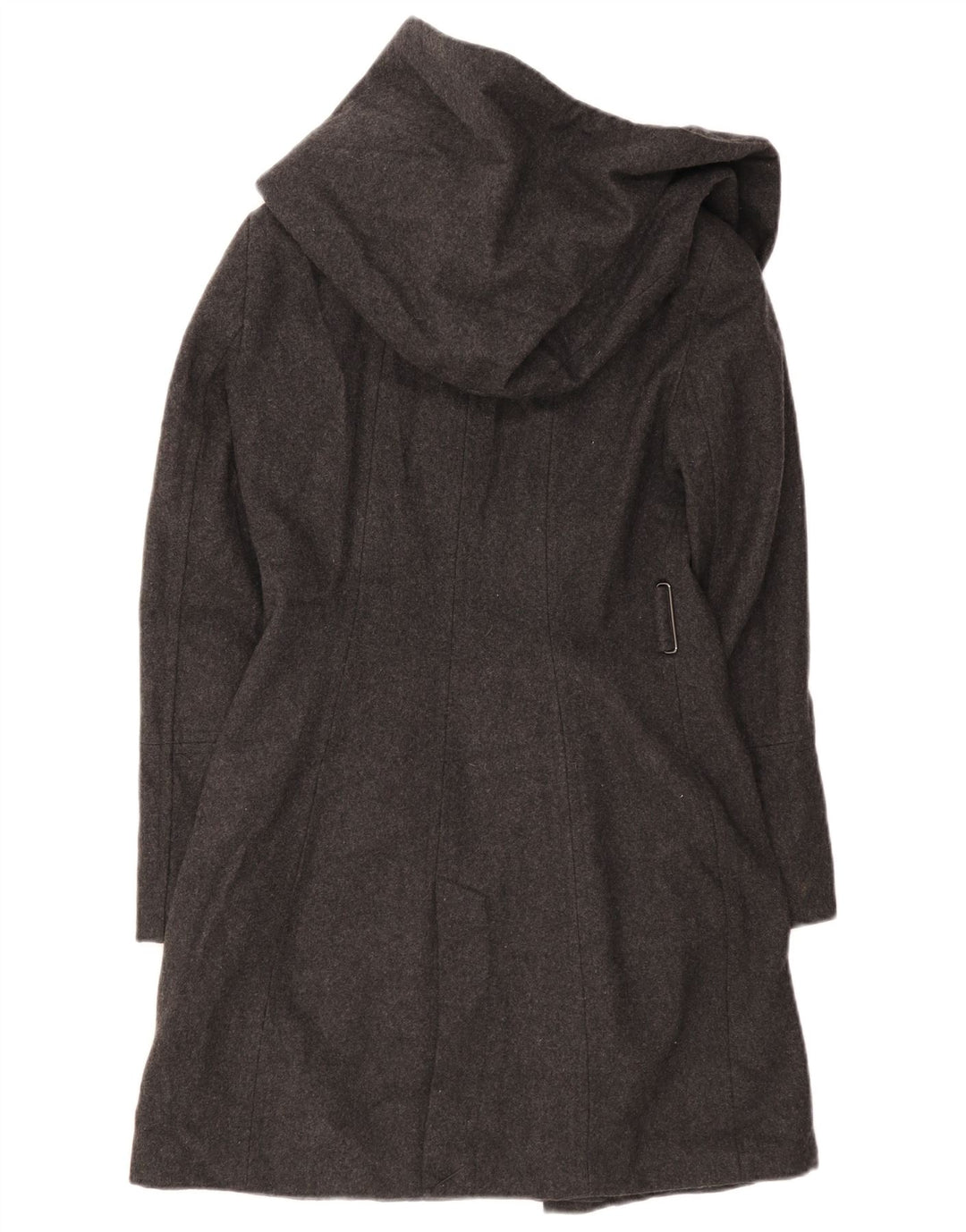 Zara Mujer Abrigo Con Capucha UK 10 Small Lana Negra