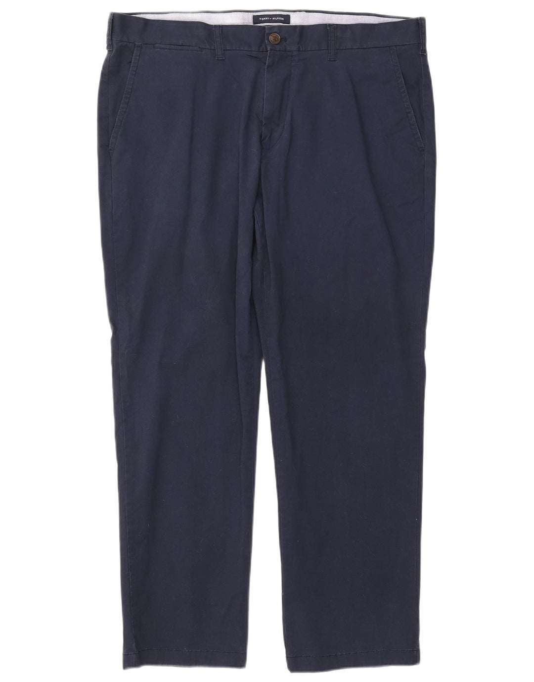 TOMMY HILFIGER Pantalón chino de ajuste personalizado para hombre W38 L30 Algodón azul marino